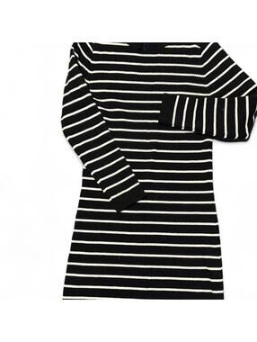 Forever 21 black and white striped long sleeve dress